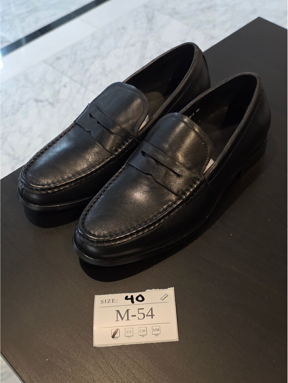 Men's Black Leather Loafers - Classic Penny Style